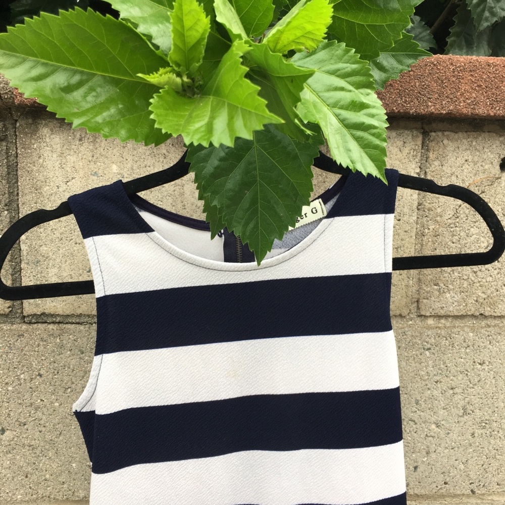 Blue and white striped dress !